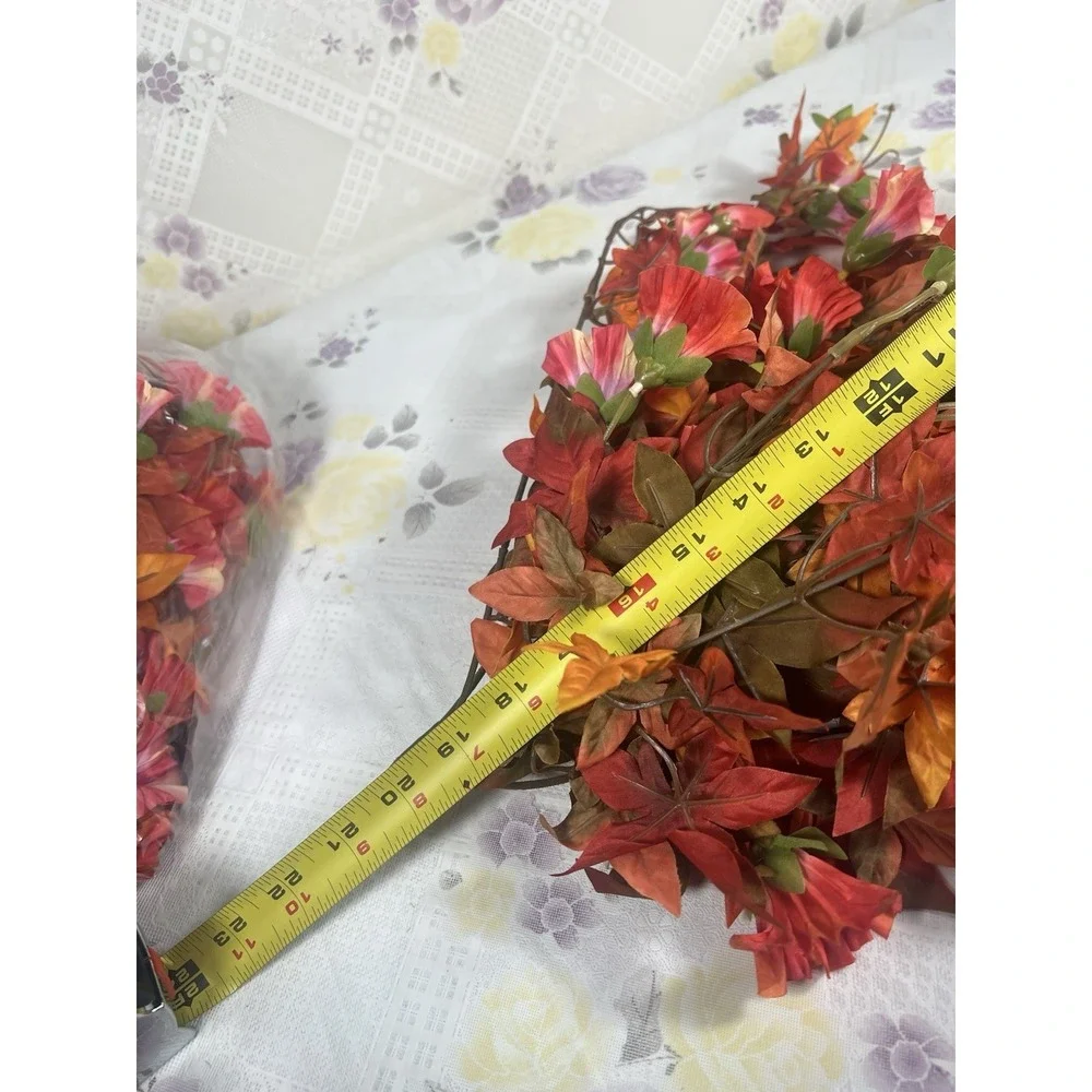Artificial Hanging Flowers Plants‎ for Outdoor Fall Decoration, 2PCS Faux Silk.